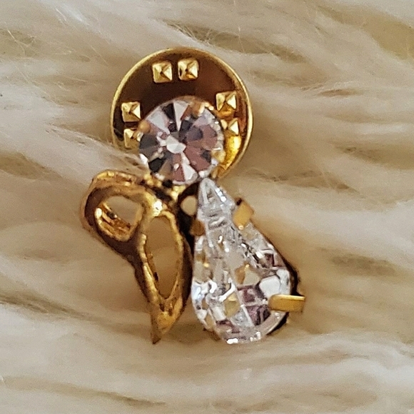 💃Sparky Gold Antique Rhinestone Brooch. 🌴 - Picture 3 of 4